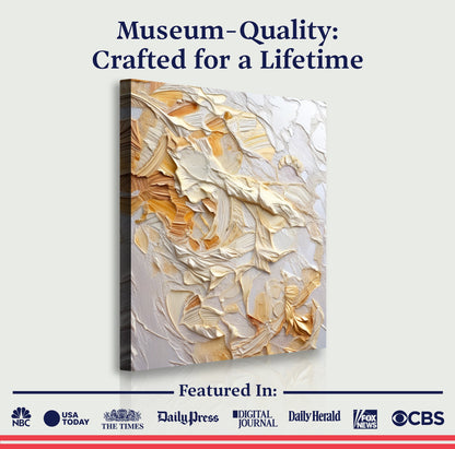 Minimalist Wave Abstract Wall Art canvas with beige and tan textures by Tailored Canvases on Tampa Home & Garden Store