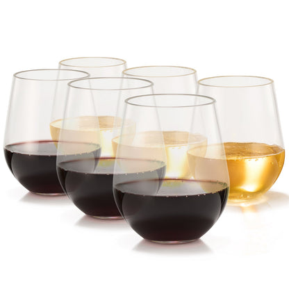 Barcelona Set of 6 Acrylic Stemless Wine Glasses
