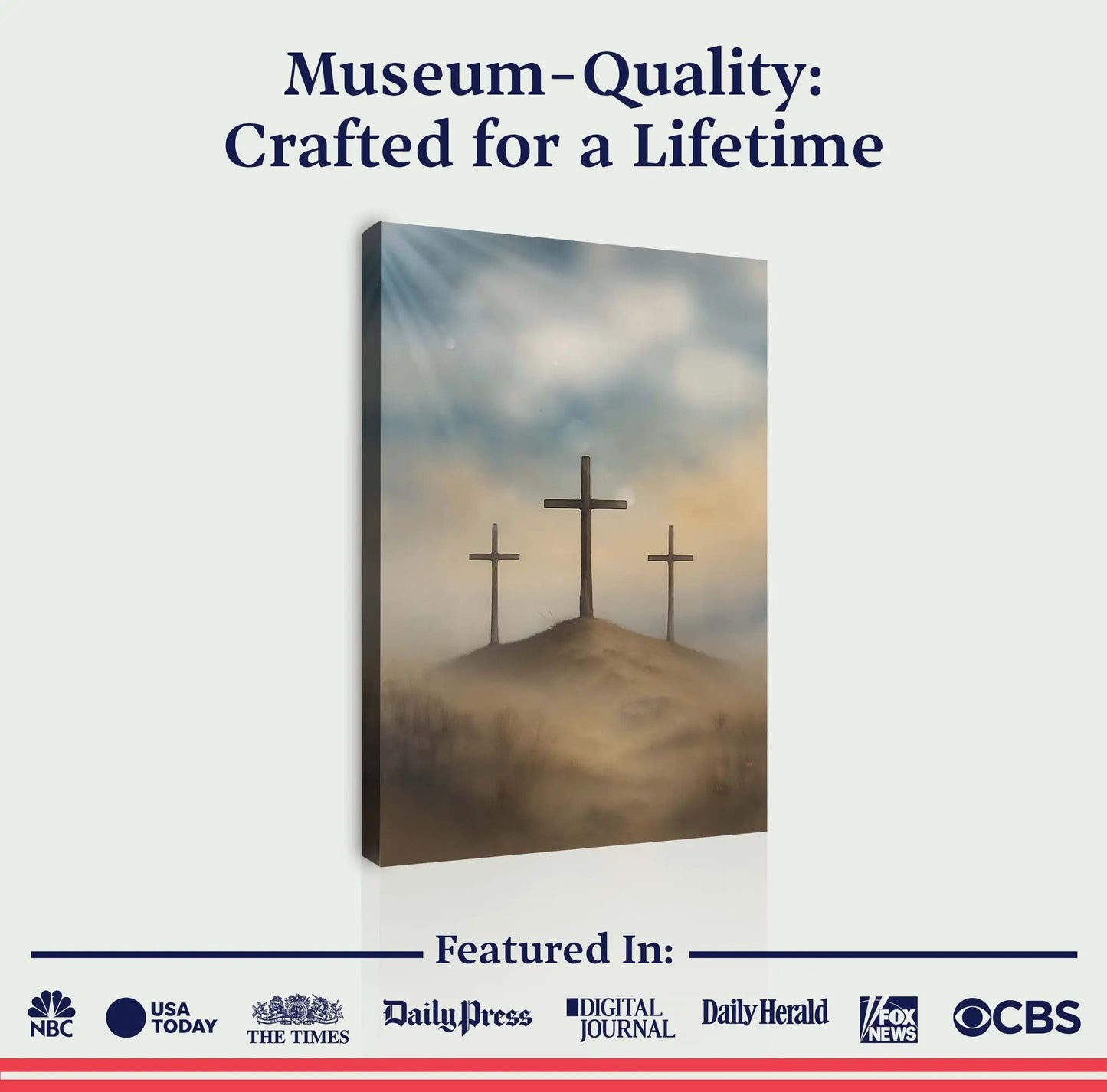 Three Crosses on Calvary Faith Wall Art II canvas by Tailored Canvases on Tampa Home & Garden Store
