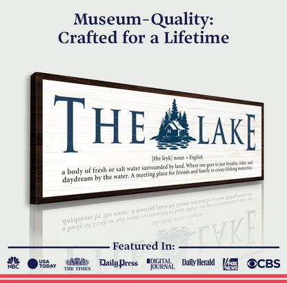 Canvas: The Definition of Lake Sign II by Tailored Canvases, dark wood frame on Tampa Home & Garden Store