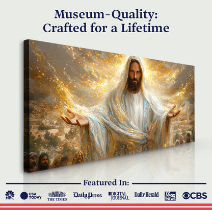 Canvas wall art Creator Faith by Tailored Canvases in gold and white tones on Tampa Home & Garden Store