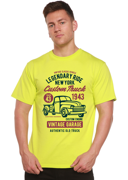 Legendary Ride Custom Truck men's neon yellow bamboo viscose/organic cotton graphic tee by Spun Bamboo on Tampa Home & Garden Store