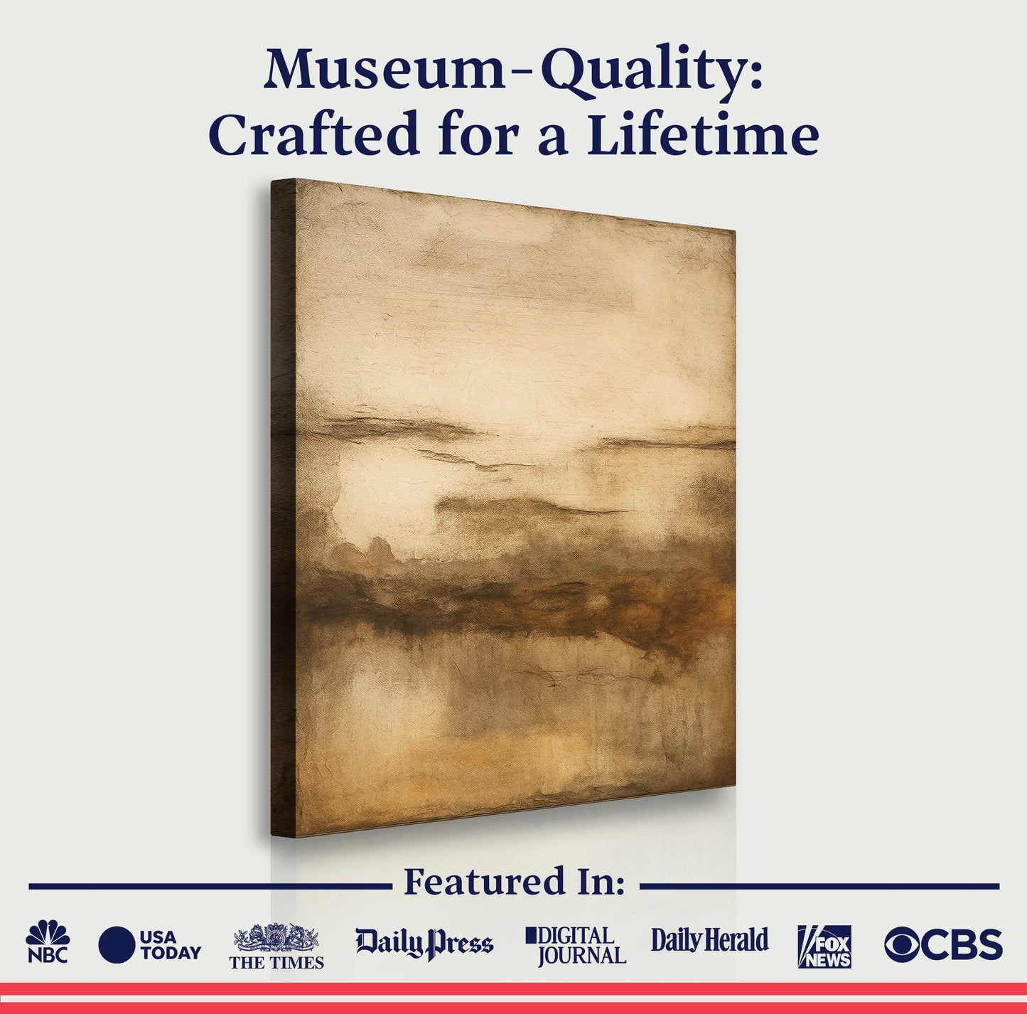 Neutral Abstract Wall Art canvas by Tailored Canvases, beige textured crafting canvas on Tampa Home & Garden Store