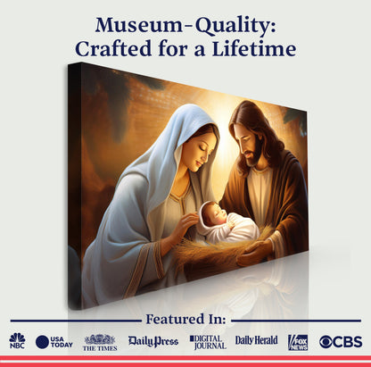 3D Faith Wall Art II canvas by Tailored Canvases; warm nativity scene, crafting canvas on Tampa Home & Garden Store