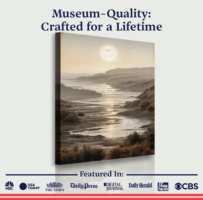 Misty Shores Coastal Impasto Wall Art canvas by Tailored Canvases in sepia landscape on Tampa Home & Garden Store