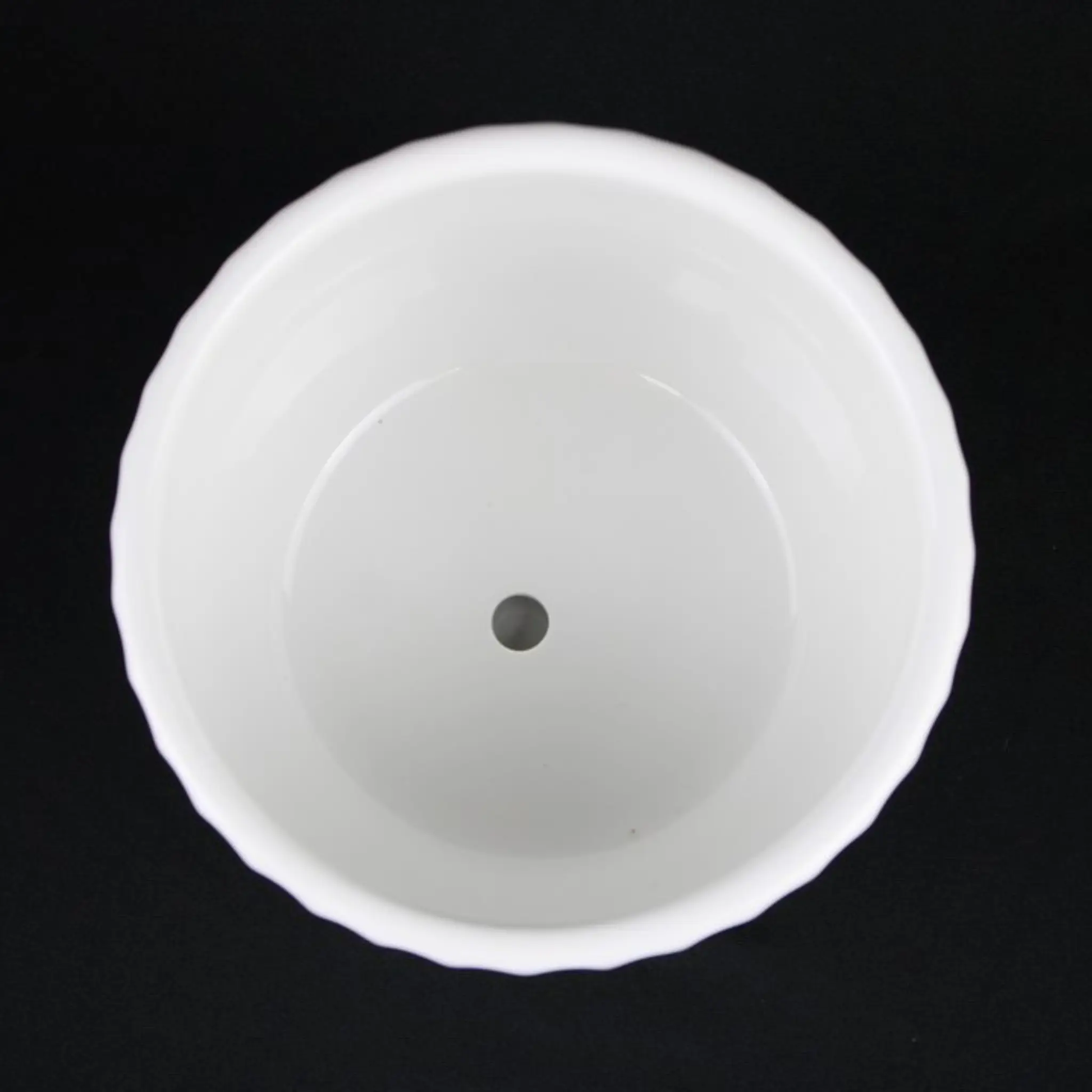 3-Piece White Ceramic Planter Set with Vertical Fluted Design and Saucers Florinia on Tampa Home & Garden Store