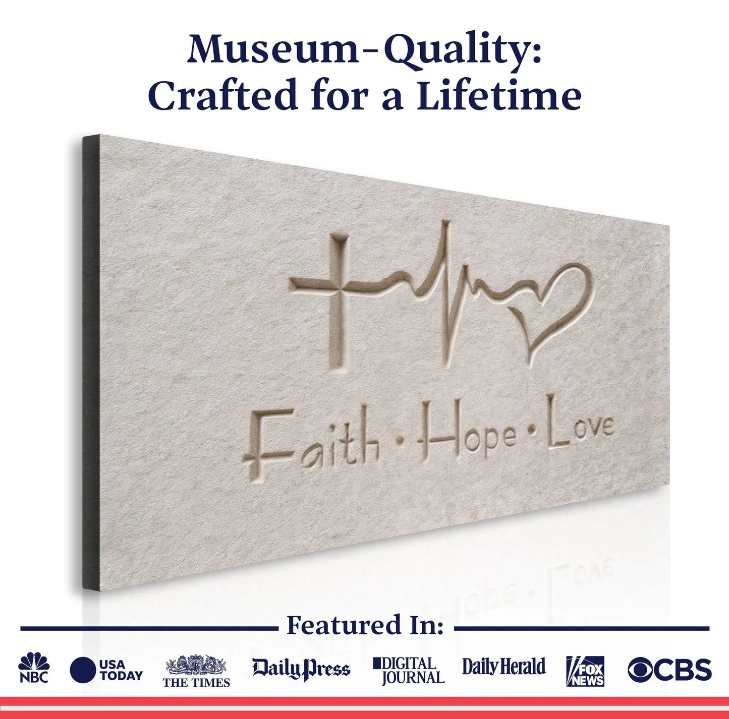 Faith Hope Love Wall Art IV USA Made Canvas