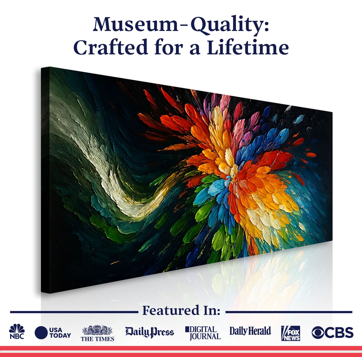 Cosmic Burst Wall Art canvas with a vivid multicolor flower burst on a dark backdrop on Tampa Home & Garden Store