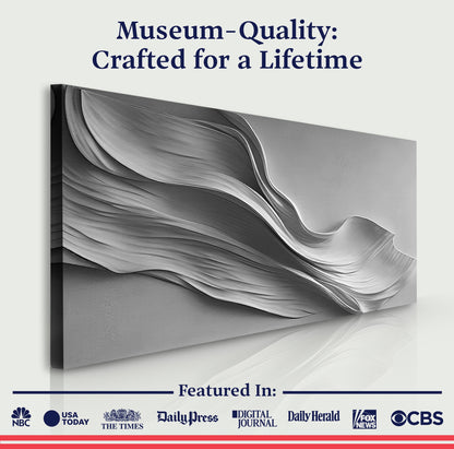 Stormy Gray Minimalist Wall Art canvas by Tailored Canvases in grayscale abstract waves on Tampa Home & Garden Store