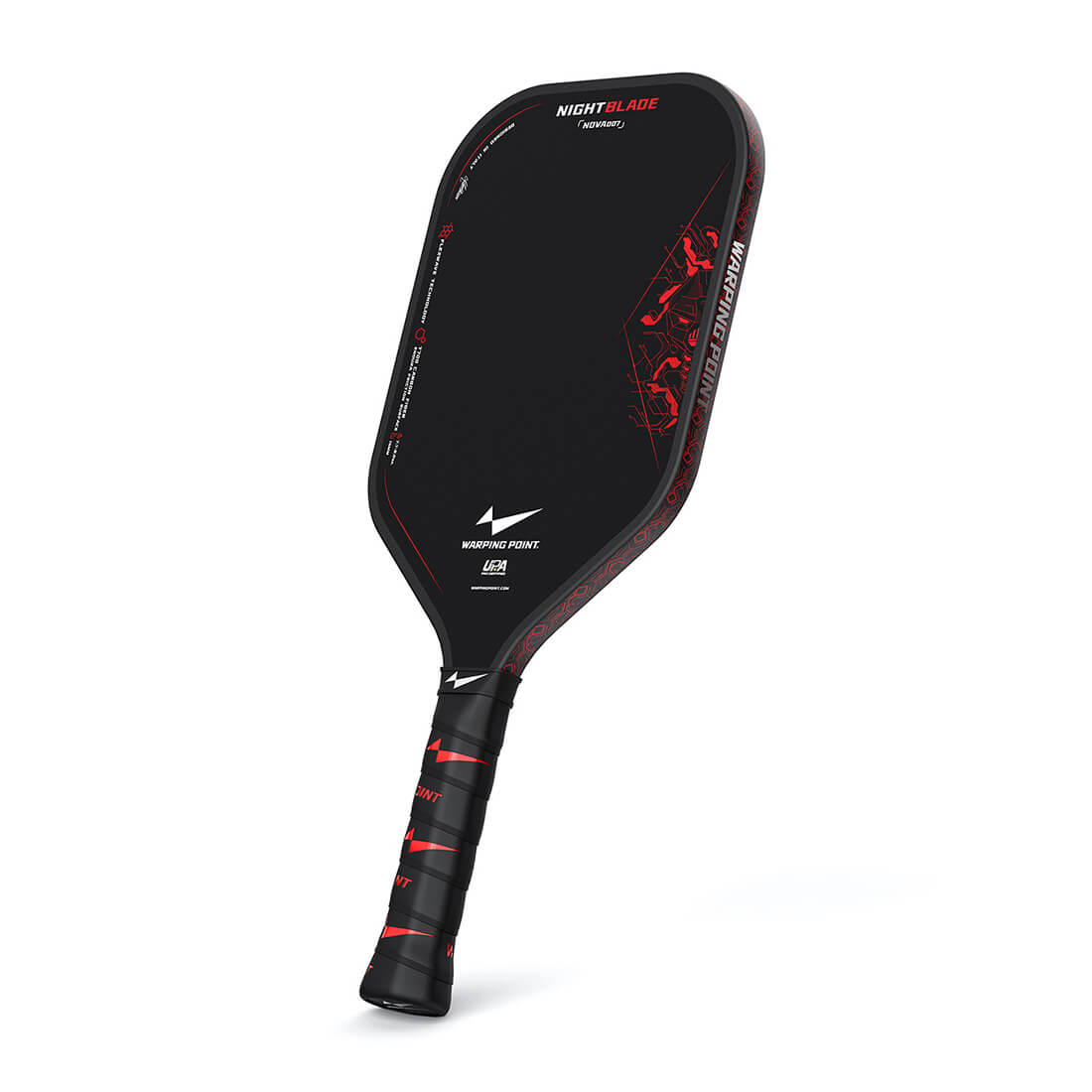 Nightblade Pickleball Paddle 14mm, black with red accents by Warping Point on Tampa Home & Garden Store