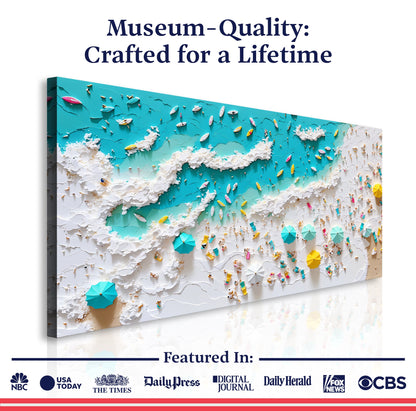 Beach Days Wall Art XI canvas by Tailored Canvases; turquoise seascape with colorful boats on Tampa Home & Garden Store