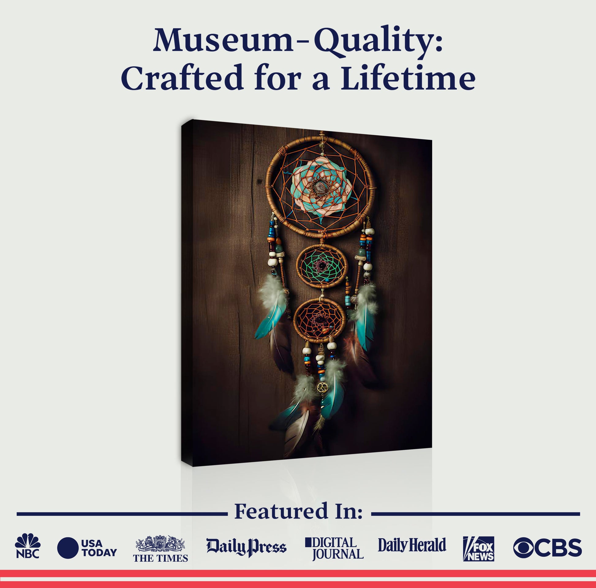 3D Whispering Feathers Wall Art VI canvas by Tailored Canvases with dreamcatcher feathers on Tampa Home & Garden Store