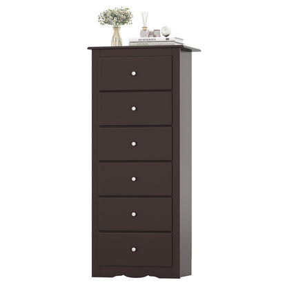 Cómoda de 6 cajones, mueble de almacenamiento de ropa para dormitorio - Negro