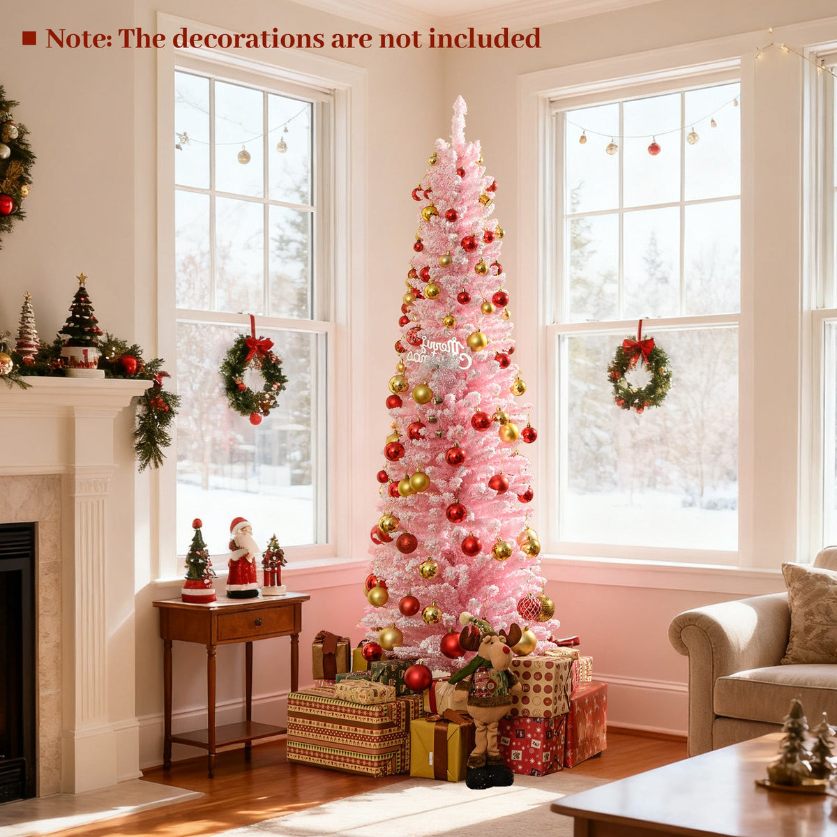 DirectDeals pink 6 ft artificial Christmas tree with 460 branch tips and folding metal stand on Tampa Home & Garden Store