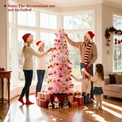 6 ft pink artificial Christmas tree with 460 branch tips and folding metal stand DirectDeals on Tampa Home & Garden Store