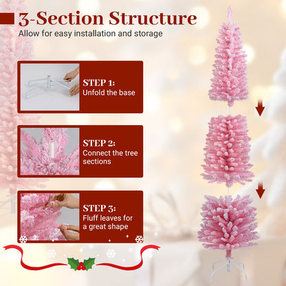 6 ft pink artificial Christmas tree with 460 branch tips and folding metal stand DirectDeals on Tampa Home & Garden Store