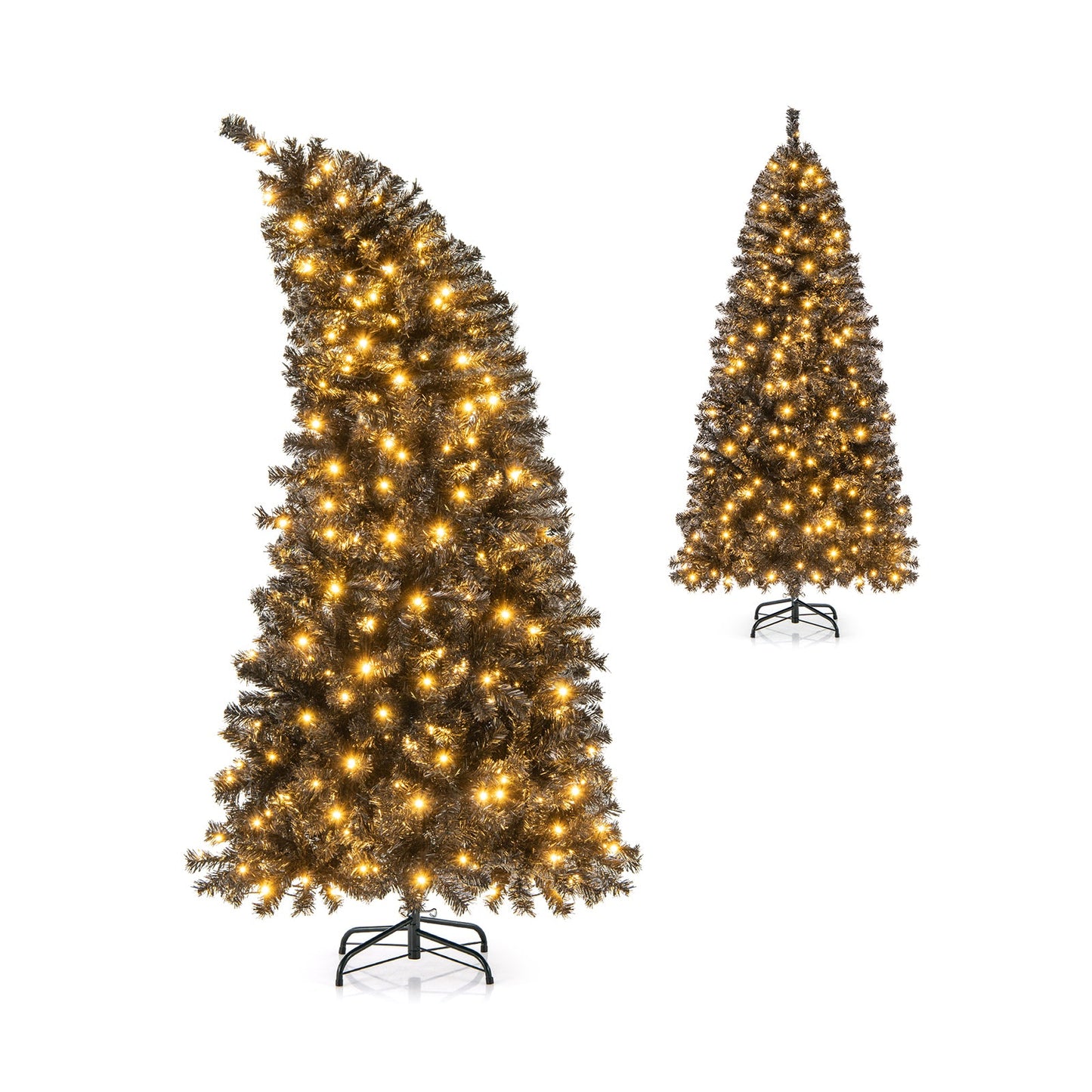 Árbol de Navidad Artificial de 1,8/2,1 m con Sección Superior Flexible y Luz Cálida - 2,1 m