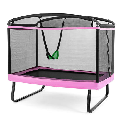 6 ft Kids Trampoline With Swing and Net Enclosure