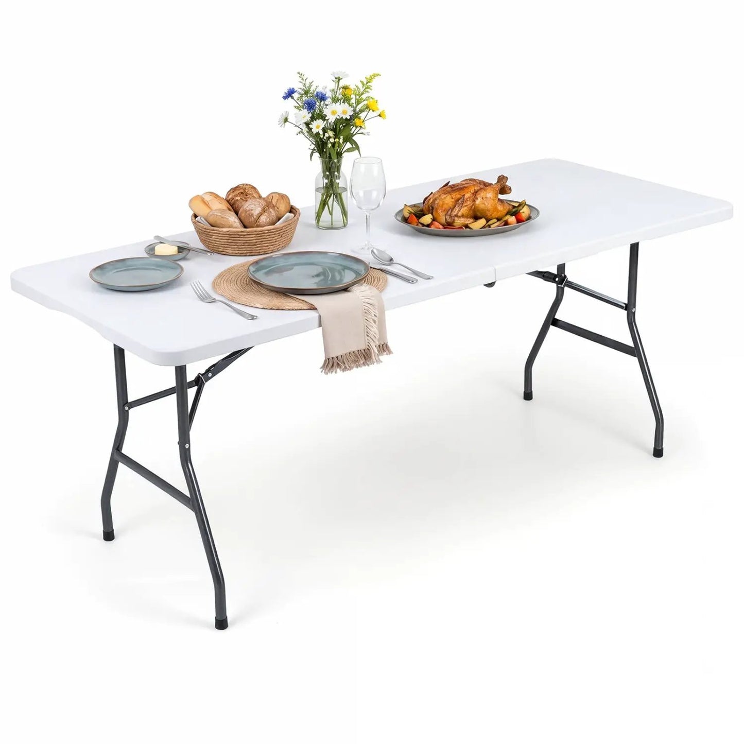 6 ft Folding Camping Table With Carrying Handle