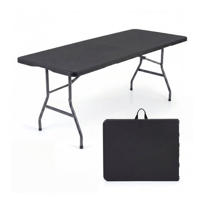 6 ft fold-in-half camping table DirectDeals with black top and metal frame Tampa Store on Tampa Home & Garden Store