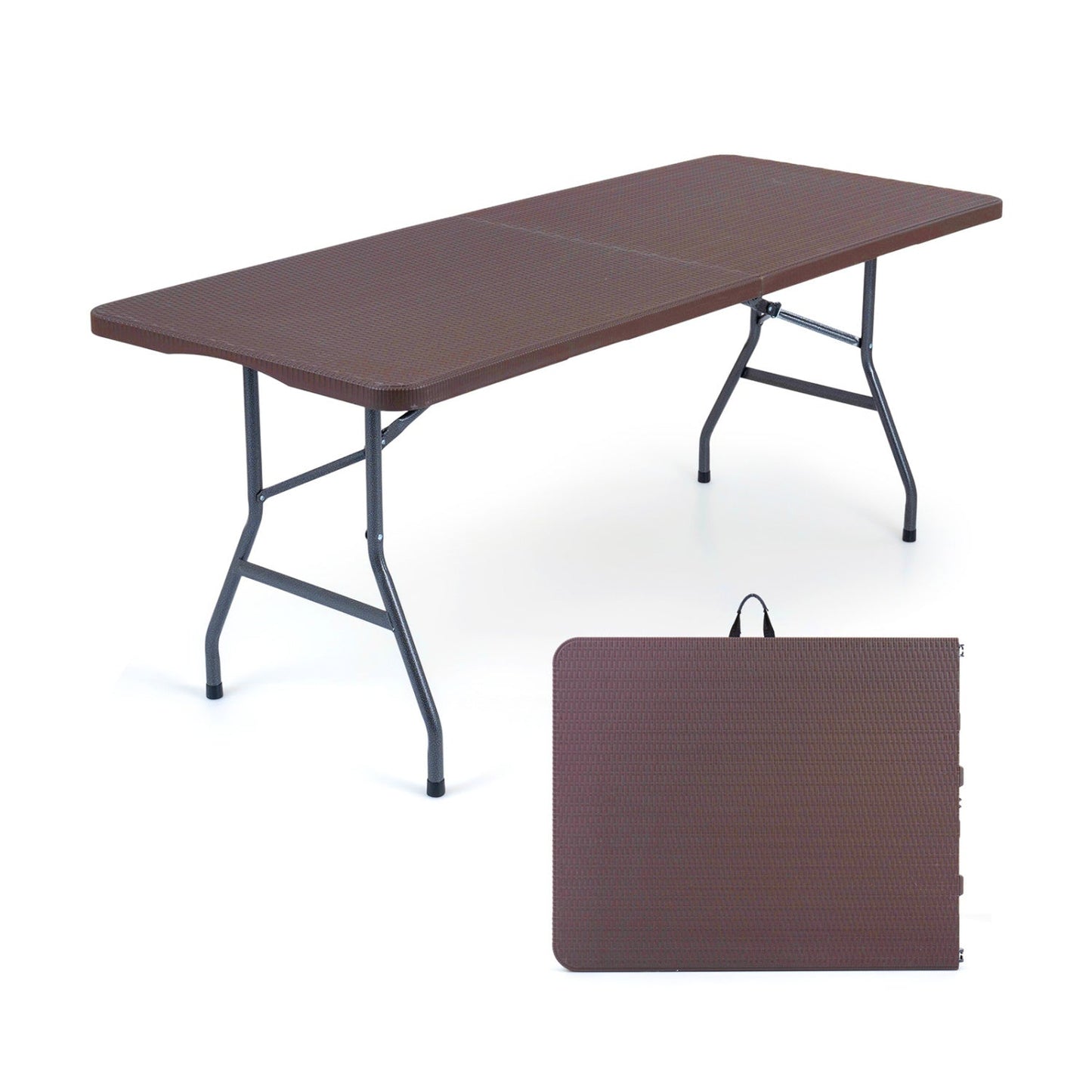 6 Ft Premium Camping Table With the Rattan Top
