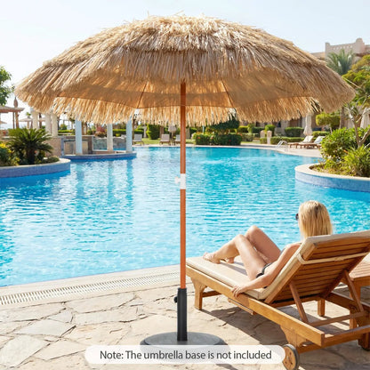 6 Ft Thatched Beach Umbrella Set of 2 with Tilt