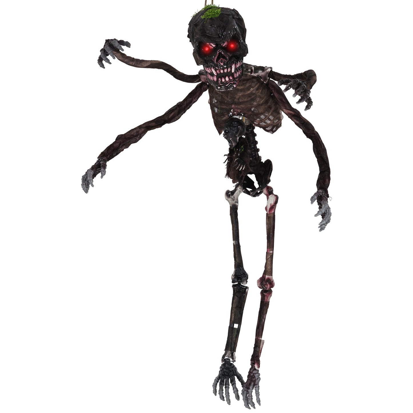 6 Feet Animated Halloween Decoration with 4 Arms Red LED-lit Eyes & Spooky Sounds