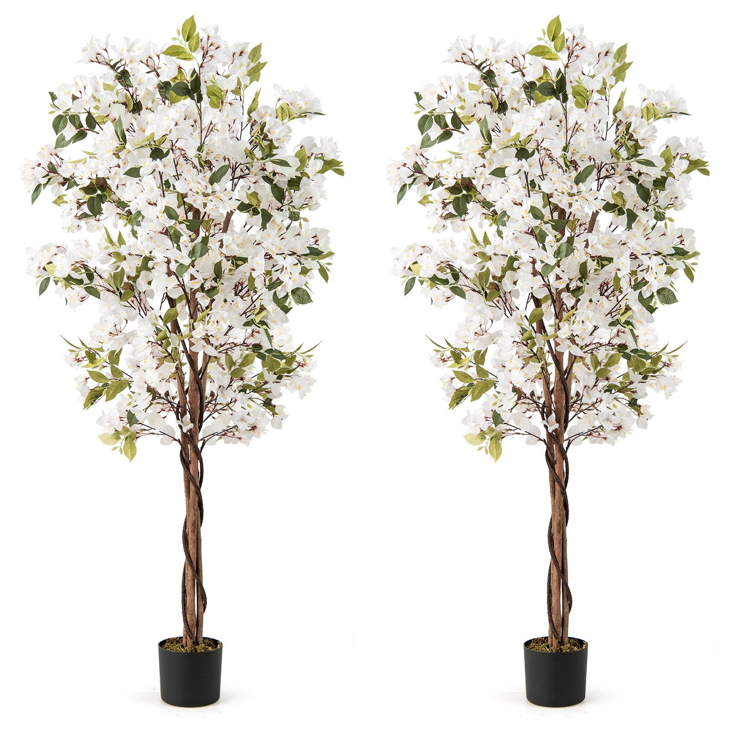 6 Feet Artificial Bougainvillea Tree with 910 White Flowers