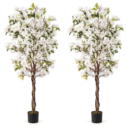 6 Feet Artificial Bougainvillea Tree with 910 White Flowers