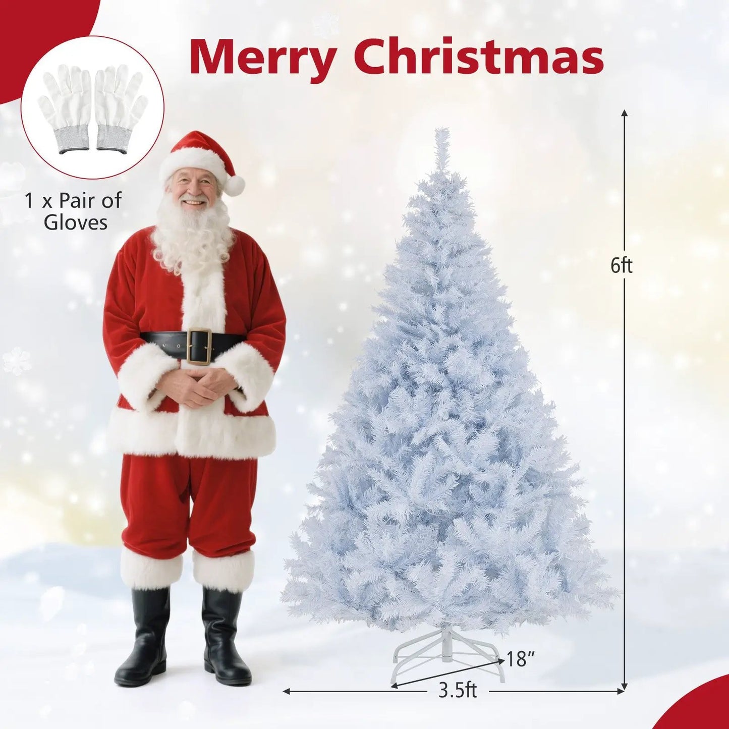 Six Ft Prelit Christmas Tree With 11 Light Modes