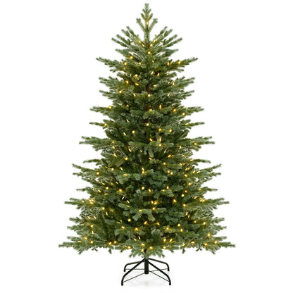 DirectDeals 5/6/7 ft Christmas tree with lush PVC branches and warm white LEDs on stand on Tampa Home & Garden Store