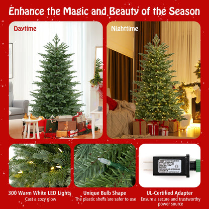 Artificial Christmas tree by DirectDeals, 5/6/7 ft lush PVC branches and 200/300/400 warm white LEDs on Tampa Home & Garden Store