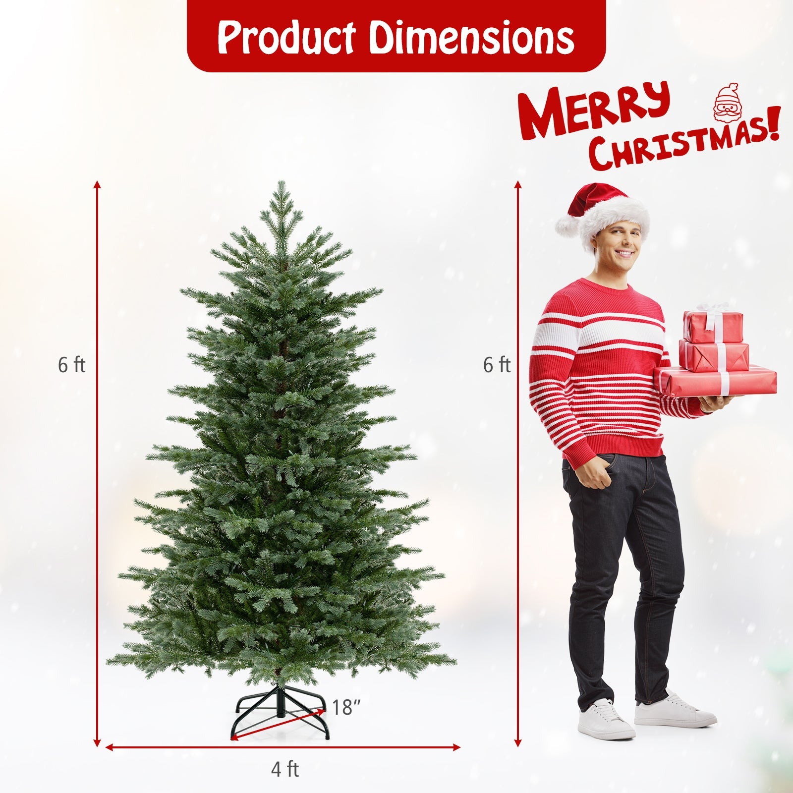 DirectDeals 6 ft artificial Christmas tree with lush PVC and warm white LED lights on Tampa Home & Garden Store