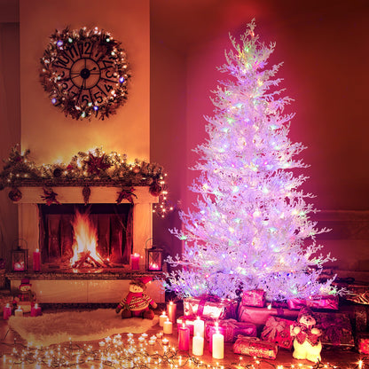 Árbol de Navidad artificial de 1,83 m con 383 puntas de ramas de PE y 300 luces LED