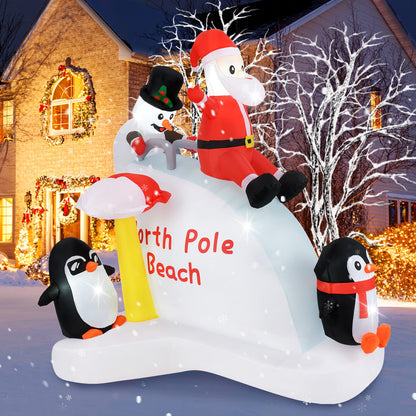 Inflable de Navidad de 6 pies con decoración de pingüinos inflables y Papá Noel