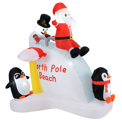 Inflable de Navidad de 6 pies con decoración de pingüinos inflables y Papá Noel