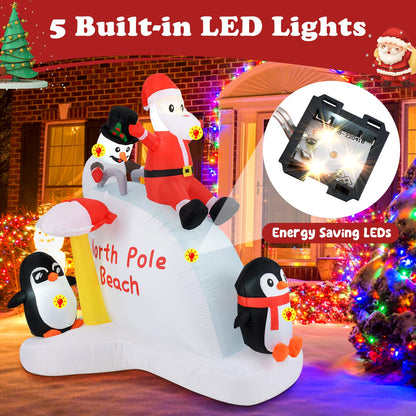 Inflable de Navidad de 6 pies con decoración de pingüinos inflables y Papá Noel