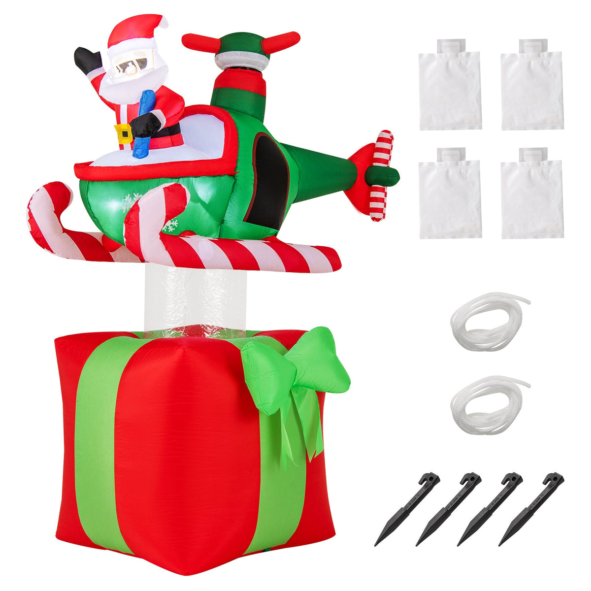6 ft Christmas inflatable Santa flying plane with 3 LED lights built-in blower DirectDeals on Tampa Home & Garden Store