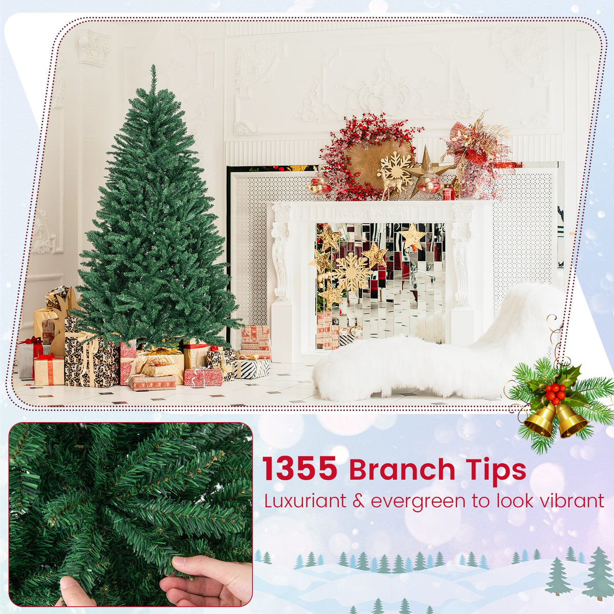 6 ft hinged artificial Christmas tree with a solid metal stand, green needles DirectDeals on Tampa Home & Garden Store