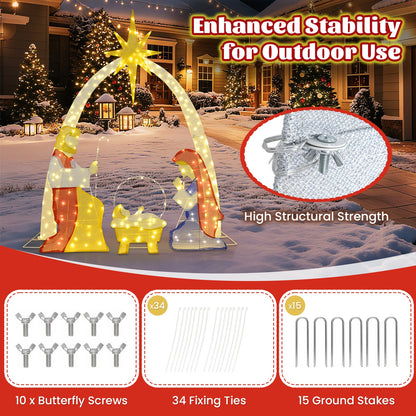 6 ft lighted nativity yard decoration with 240 warm white LEDs by DirectDeals for outdoor use on Tampa Home & Garden Store
