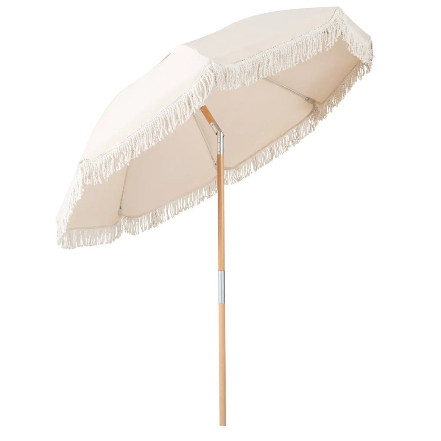 6 Feet Patio Umbrella with Fringe and Push Tilt