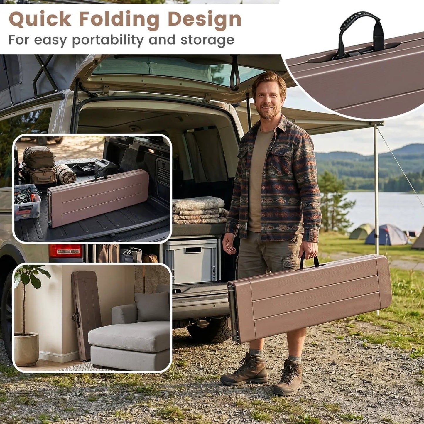 Folding Bench Carrying Handle 660 Lb Capacity