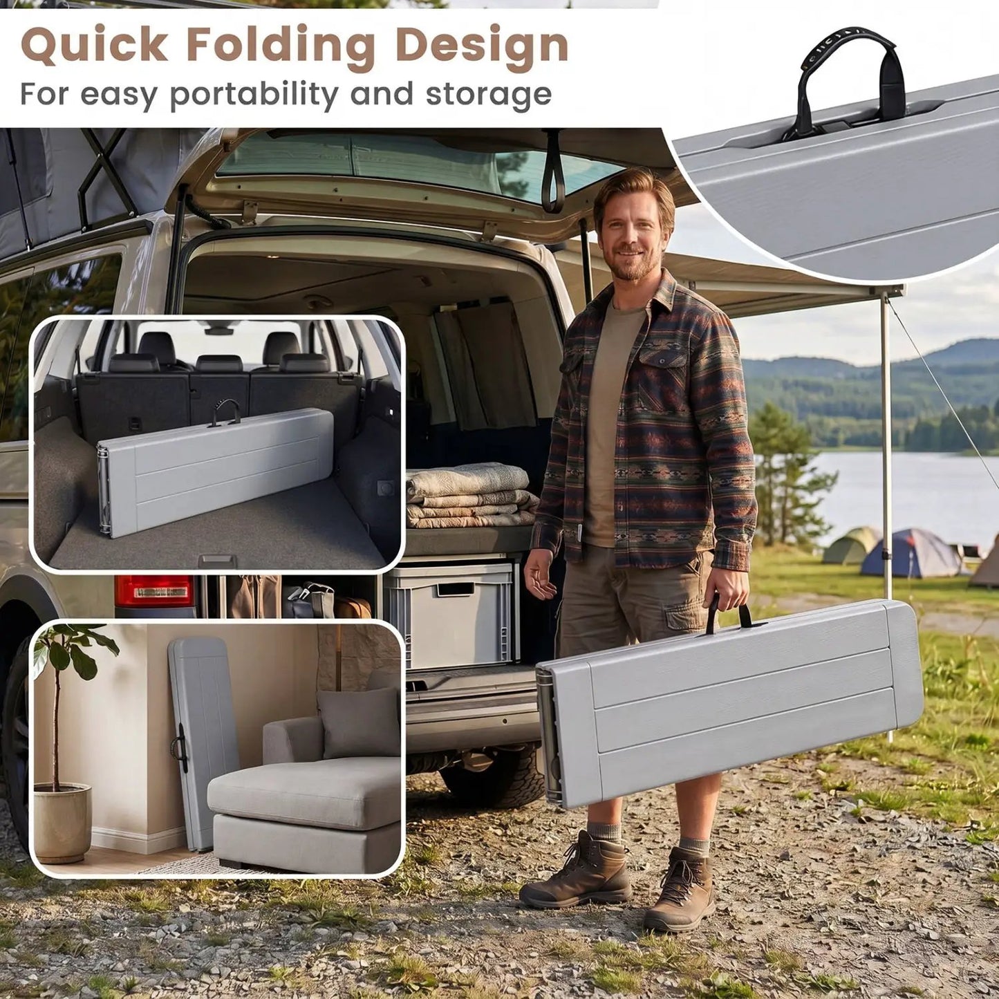 Folding Bench Carrying Handle 660 Lb Capacity