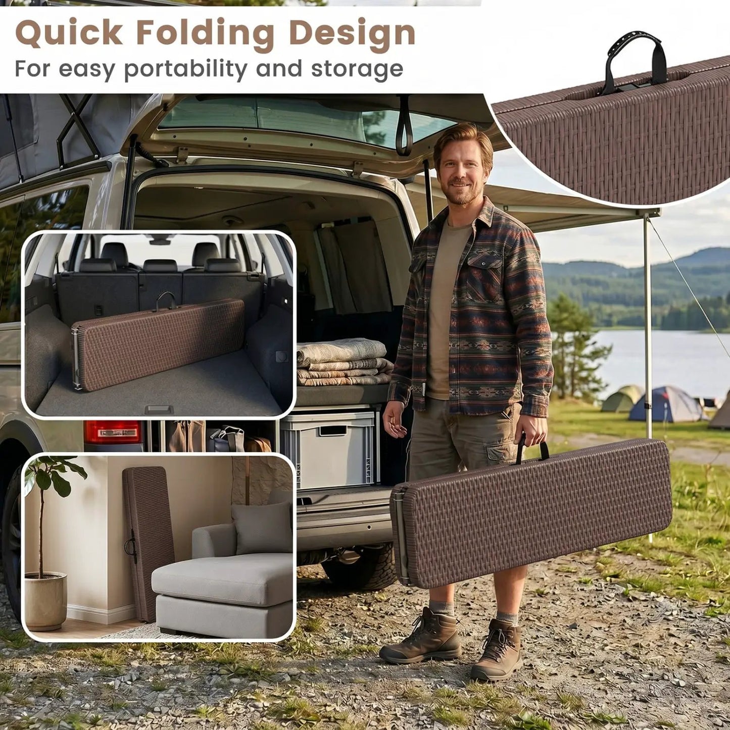 Folding Bench Carrying Handle 660 Lb Capacity
