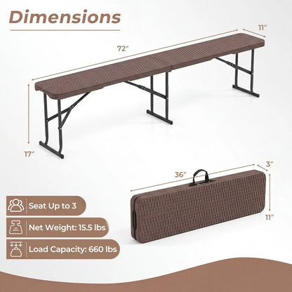 Folding Bench Carrying Handle 660 Lb Capacity