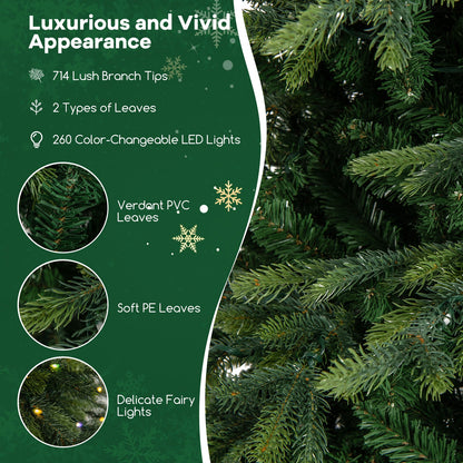 7.5 ft DirectDeals pre-lit artificial Christmas tree with warm white LEDs, green PVC leaves on Tampa Home & Garden Store