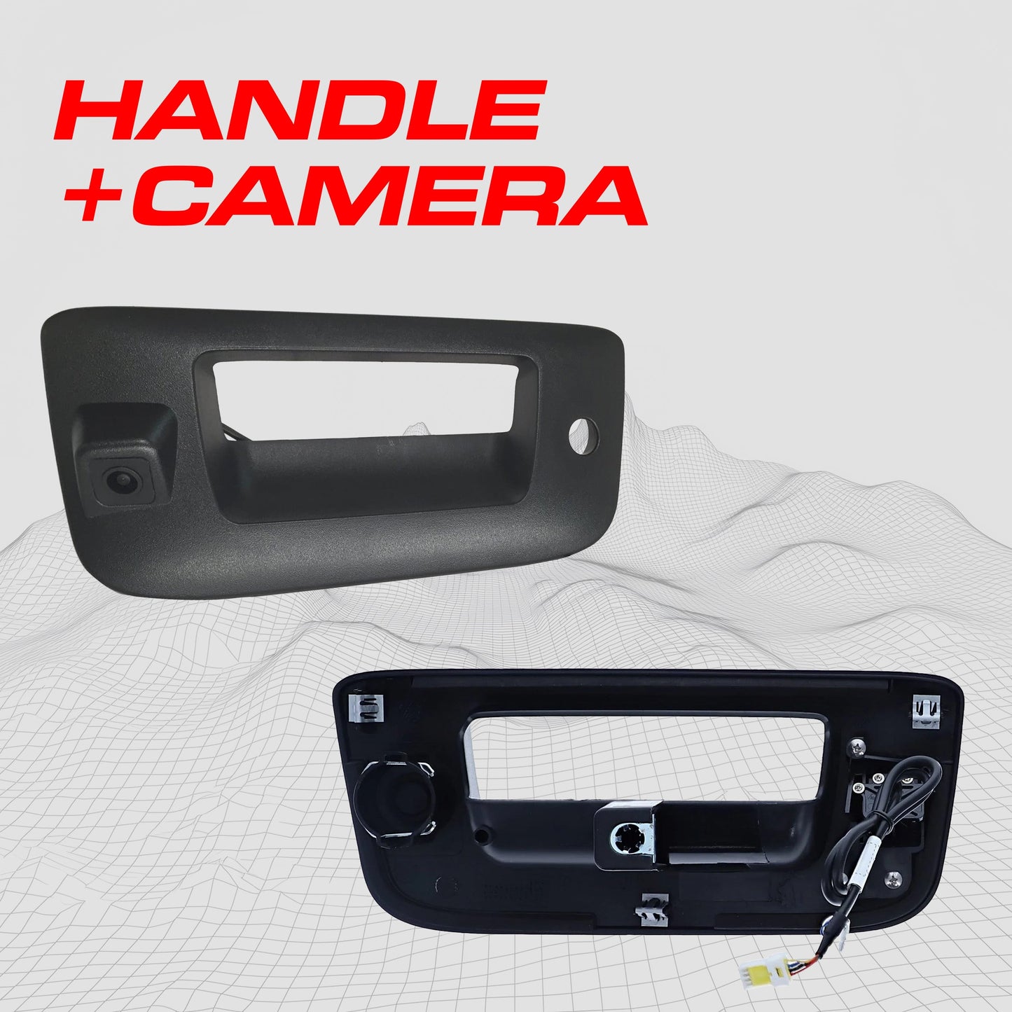 Black replacement tailgate handle with integrated backup camera for 2007-2014 Silverado Sierra on Tampa Home & Garden Store