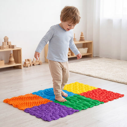 Interlocking Sensory Mats 6-Piece Set Textured