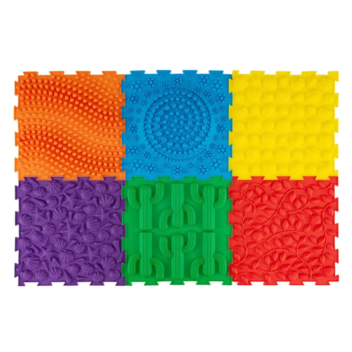Interlocking Sensory Mats 6-Piece Set Textured