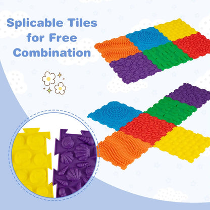 Interlocking Sensory Mats 6-Piece Set Textured